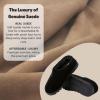 imageDearfoams Womens Genuine Suede Clogs Doreen Memory Foam House Slippers Indoor House ShoesBlack