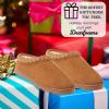 imageDearfoams Womens Genuine Suede Clogs Doreen Memory Foam House Slippers Indoor House ShoesChestnut 2