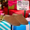 imageDearfoams Womens Genuine Suede Clogs Doreen Memory Foam House Slippers Indoor House ShoesChestnut