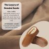 imageDearfoams Womens Genuine Suede Clogs Doreen Memory Foam House Slippers Indoor House ShoesChestnut