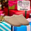 imageDearfoams Womens Genuine Suede Clogs Doreen Memory Foam House Slippers Indoor House ShoesSand