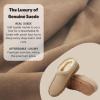 imageDearfoams Womens Genuine Suede Clogs Doreen Memory Foam House Slippers Indoor House ShoesSand