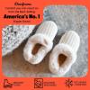 imageDearfoams Womens Memory Foam Cozy Soft House Slippers Gifts for Women Hannah Knit Clog House ShoesCream