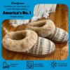 imageDearfoams Womens Memory Foam Cozy Soft House Slippers Gifts for Women Hannah Knit Clog House ShoesLatte