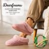imageDearfoams Womens Memory Foam Cozy Soft House Slippers Gifts for Women Hannah Knit Clog House ShoesPale Mauve