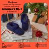 imageDearfoams Womens Memory Foam Cozy Soft House Slippers Gifts for Women Hannah Knit Clog House ShoesPeacoat Solid