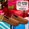 imageDearfoams mens Keaton Memory Foam Indoor Outdoor Moccasin With Wide Widths SlipperTan Perforated