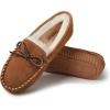 imageFireside by Dearfoams Womens Alice Springs Shearling IndoorOutdoor Moccasin SlipperChestnut