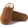 imageFireside by Dearfoams Womens Greta Genuine Shearling Clog Slippers 100 Natural Suede Clogs for Outdoor ampamp IndoorChestnut
