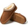 imageFireside by Dearfoams Womens Greta Genuine Shearling Clog Slippers 100 Natural Suede Clogs for Outdoor ampamp IndoorChestnut Taping