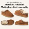 imageFireside by Dearfoams Womens Greta Genuine Shearling Clog Slippers 100 Natural Suede Clogs for Outdoor ampamp IndoorChestnut Taping