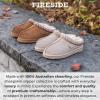 imageFireside by Dearfoams Womens Greta Genuine Shearling Clog Slippers 100 Natural Suede Clogs for Outdoor ampamp IndoorMystic Purple Taping
