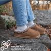 imageFireside by Dearfoams Womens Greta Genuine Shearling Clog Slippers 100 Natural Suede Clogs for Outdoor ampamp IndoorMystic Purple Taping