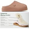 imageFireside by Dearfoams Womens Greta Genuine Shearling Clog Slippers 100 Natural Suede Clogs for Outdoor ampamp IndoorPeach Dust