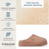 imageFireside by Dearfoams Womens Greta Genuine Shearling Clog Slippers 100 Natural Suede Clogs for Outdoor ampamp IndoorPeach Dust