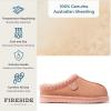 imageFireside by Dearfoams Womens Greta Genuine Shearling Clog Slippers 100 Natural Suede Clogs for Outdoor ampamp IndoorPeach Dust Taping
