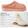 imageFireside by Dearfoams Womens Greta Genuine Shearling Clog Slippers 100 Natural Suede Clogs for Outdoor ampamp IndoorPeach Dust Taping