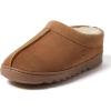 imageDearfoams Womens Genuine Suede Clogs Doreen Memory Foam House Slippers Indoor House ShoesChestnut