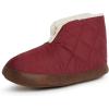 imageDearfoams Womens Heritage Warm Up Bootie SlipperCabernet Nylon