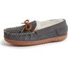 imageFireside by Dearfoams Womens Alice Springs Shearling IndoorOutdoor Moccasin SlipperGrey