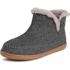 imageDearfoams Mens Brixen IndoorOutdoor Memory Foam Boot Alpine Camping Cozy Slipper House Shoe AnkleDark Heather Grey
