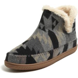 imageDearfoams Mens Brixen IndoorOutdoor Memory Foam Boot Alpine Camping Cozy Slipper House Shoe AnkleGrey Combo