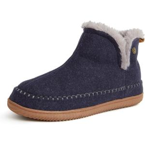 imageDearfoams Mens Brixen IndoorOutdoor Memory Foam Boot Alpine Camping Cozy Slipper House Shoe AnkleNavy Heather