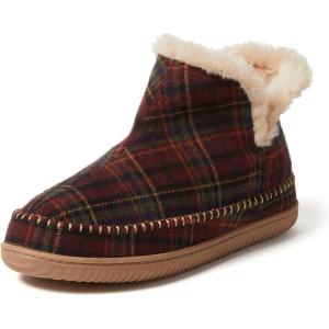 imageDearfoams Mens Brixen IndoorOutdoor Memory Foam Boot Alpine Camping Cozy Slipper House Shoe AnkleRed Plaid