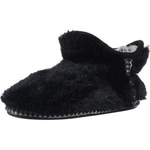 imageDearfoams UnisexChild Charlotte faux faux fur Bootie SlipperBlack
