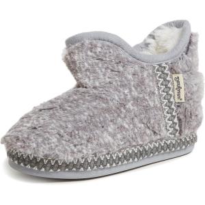 imageDearfoams UnisexChild Charlotte faux faux fur Bootie SlipperGrey Frost