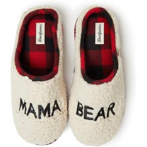 imageDearfoams Womens Family Collection Mama Bear Fluffy faux sherpa Clog Slipper Large