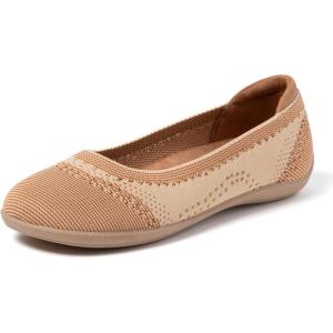 imageDearfoams Womens Fashion Casual Comfortable Slip on Misty Ballet FlatsNude
