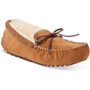 imageDearfoams Womens Fireside Victoria Genuine Shearling IndoorOutdoor Moccasin With Tie SlippersChestnut