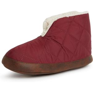 imageDearfoams Womens Heritage Warm Up Bootie SlipperCabernet Nylon