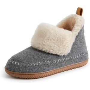 imageDearfoams Womens Slippers Memory Foam Cozy Moritz Bootie  Camping Essentials and Travel SlippersGrey