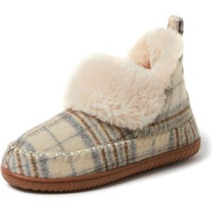 imageDearfoams Womens Slippers Memory Foam Cozy Moritz Bootie  Camping Essentials and Travel SlippersGreyCream