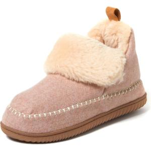 imageDearfoams Womens Slippers Memory Foam Cozy Moritz Bootie  Camping Essentials and Travel SlippersPale Mauve