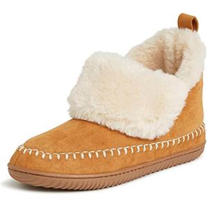 imageDearfoams Womens Slippers Memory Foam Cozy Moritz Bootie  Camping Essentials and Travel SlippersWhiskey