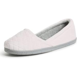 imageDearfoams womens Katie Velour Securefit Closed Back Memory Foam Comfort Slip on Loafer With Rubber SoleFresh Pink