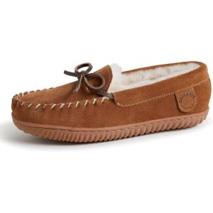 imageFireside by Dearfoams Womens Alice Springs Shearling IndoorOutdoor Moccasin SlipperChestnut
