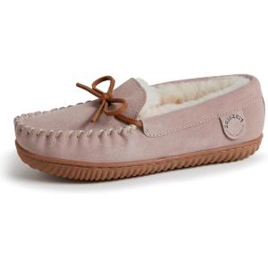 imageFireside by Dearfoams Womens Alice Springs Shearling IndoorOutdoor Moccasin SlipperDusty Pink