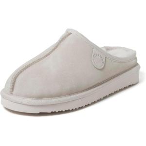 imageFireside by Dearfoams Womens Greta Genuine Shearling Clog Slippers 100 Natural Suede Clogs for Outdoor ampamp IndoorBone