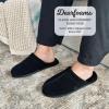 imageDearfoams Mens Bradford Genuine Suede House Shoe Scuff SlipperBlack 2