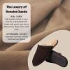 imageDearfoams Mens Bradford Genuine Suede House Shoe Scuff SlipperCoffee