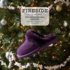 imageFireside By Dearfoams Womens Sydney Slippers Genuine Shearling Suede Scuffs Memory Foam Slipin House ShoesAubergine