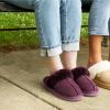 imageFireside By Dearfoams Womens Sydney Slippers Genuine Shearling Suede Scuffs Memory Foam Slipin House ShoesAubergine