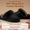 imageFireside By Dearfoams Womens Sydney Slippers Genuine Shearling Suede Scuffs Memory Foam Slipin House ShoesBlack
