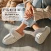 imageFireside By Dearfoams Womens Sydney Slippers Genuine Shearling Suede Scuffs Memory Foam Slipin House ShoesBone