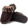 imageFireside By Dearfoams Womens Sydney Slippers Genuine Shearling Suede Scuffs Memory Foam Slipin House ShoesBrown Leopard