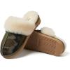 imageFireside By Dearfoams Womens Sydney Slippers Genuine Shearling Suede Scuffs Memory Foam Slipin House ShoesCamo